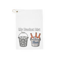 Load image into Gallery viewer, Golf Towel — "My Bucket List" Golf Ball &amp; Beer Bucket Design